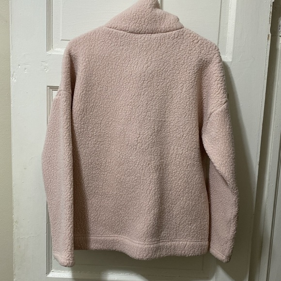 J Crew Pink Sherpa zip pull over - Picture 6 of 6